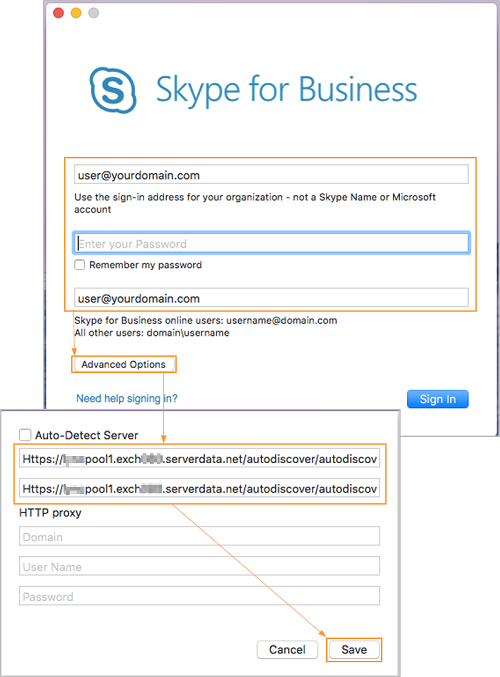 skype for business mac layout